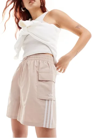 adidas Three stripe cargos shorts in beige