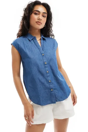 JDY Short sleeve denim shirt in mid