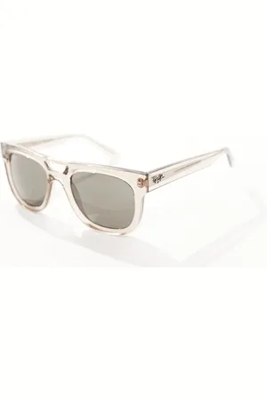 Ray-Ban Square acetate sunglasses in transparent beige with green lens