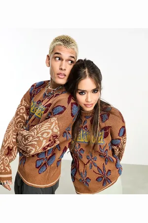 Reclaimed Unisex flower jacquard jumper