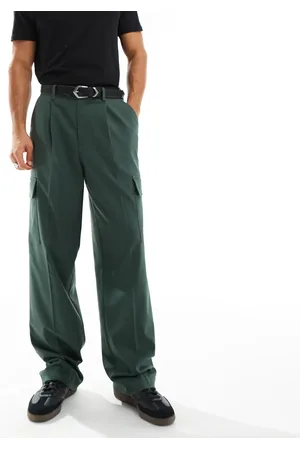 ASOS Smart wide leg cargo trousers in
