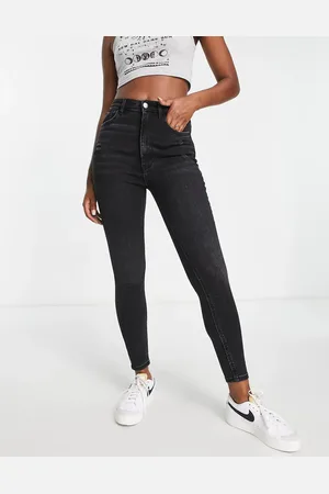 Stradivarius Super high waist skinny jeans in washed
