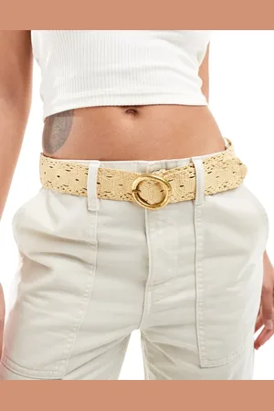 MANGO Lasercut belt in beige