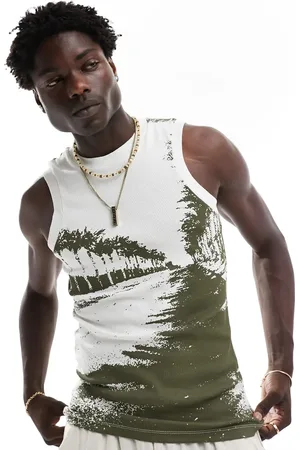 ASOS Muscle fit vest with all over scenic print