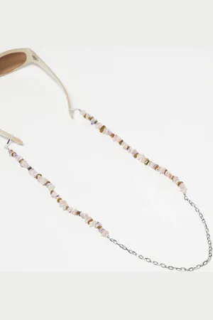 Reclaimed Sunglass chain in faux coral chips and beads