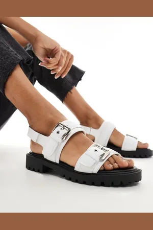 London Rebel Double buckle chunky sandals in
