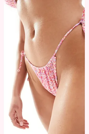 & OTHER STORIES Floral print tie waist bikini bottom in