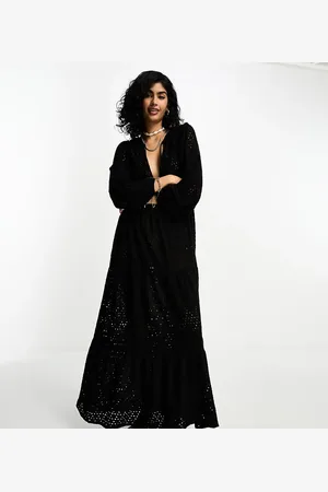 Iisla & Bird Long sleeve maxi broderie summer dress in