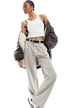 Stradivarius Tall tailored belted trouser in