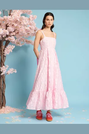 Sister Jane Contrast bow strap jacquard midaxi dress in