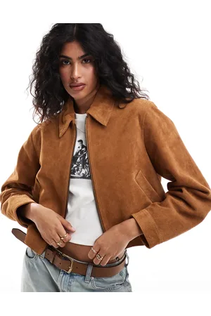 ASOS Suede top collar jacket in tan
