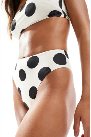 ASOS Cindy high leg high waist bikini bottom in mono spot