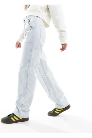 Dickies Madison high rise relaxed fit double knee jeans in ultra lightwash