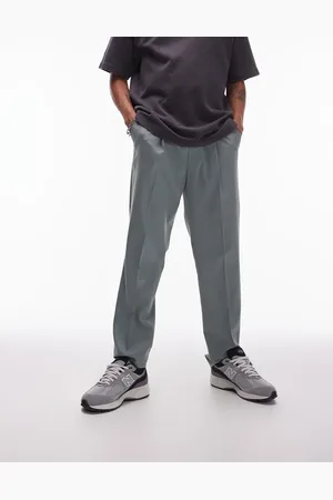 Topman Smart taper trousers with elasticated waistband in sage