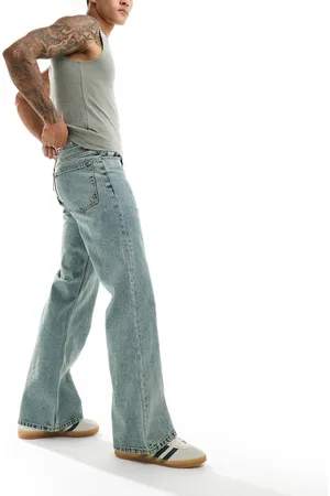 ASOS Wide flare jeans in vintage tint light