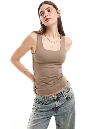 ONLY Reversible seamless square neck vest top in
