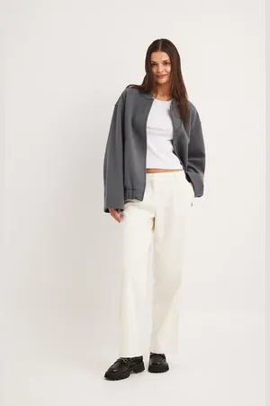 NA-KD Jersey bomber jacket in melange