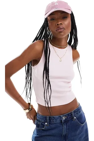 Miss Selfridge Rib racer vest top in washed