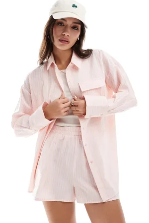The Frolic Raye oversized shirt in pink and stripe