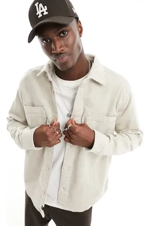 Only & Sons Double pocket cord shirt in stone