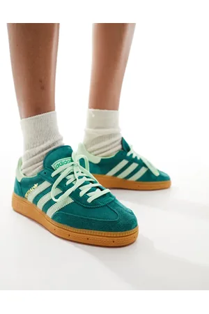 adidas Handball Spezial trainers in green with gum sole
