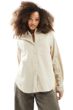 JJXX Linen blend long sleeve shirt in beige
