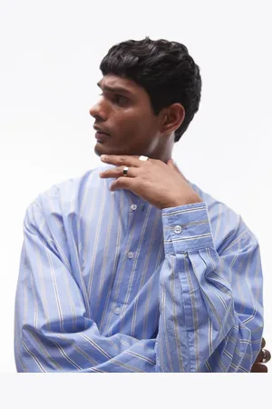 Topman Long sleeve oversized stripe shirt
