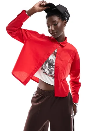 Monki Long sleeve poplin shirt in