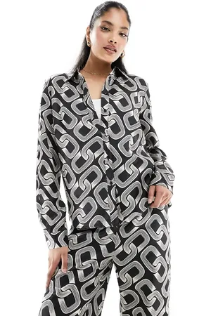 Y.A.S Y.A.S satin shirt co-ord in mono print