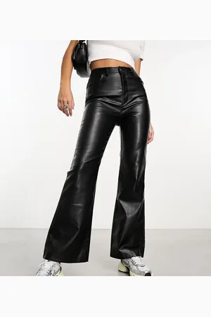 Reclaimed Faux leather flare trouser in