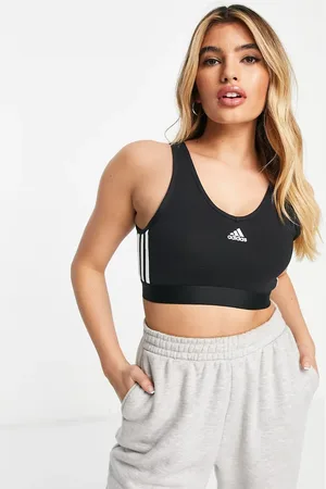 adidas Adidas Sportswear low support sports bra top with three stripes in