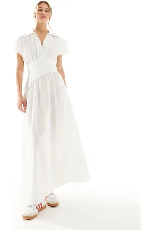 ASOS Midi shirt dress with wrap around waist and revere collar in