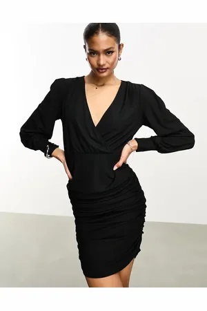 VILA Stretch wrap bodycon mini dress in
