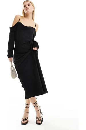River Island Cold shoulder slip dress in