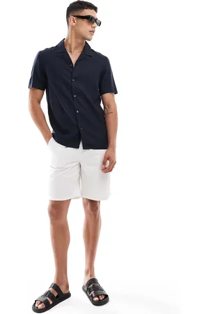 French Connection French Connection short sleeve linen revere shirt in