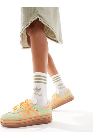 adidas Gazelle Bold platform trainers in mint and orange