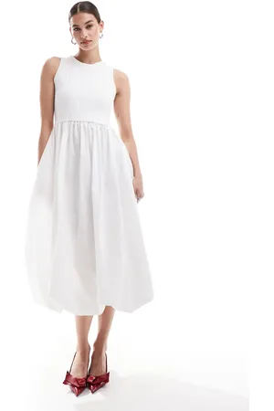 Urban Revivo Bubble hem midi dress in