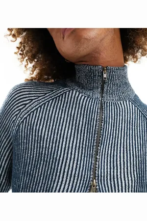 COLLUSION Knitted double ended zip through plated jumper in