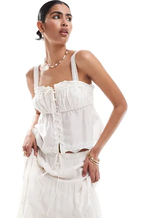 Forever New Tie front crop top co-ord in