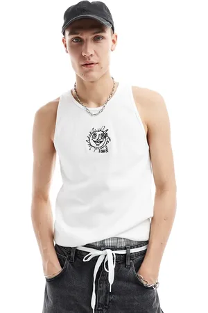 Obey Ribbed vest with graphic in