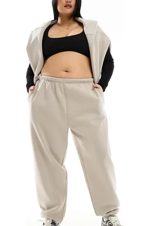 Kaiia Plus cuffed joggers co-ord in stone
