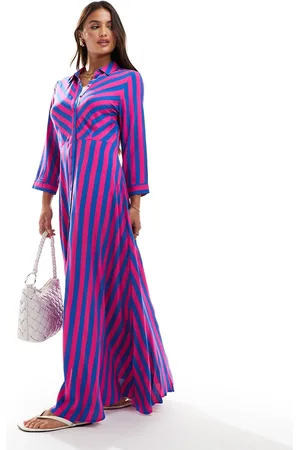 Y.A.S Maxi shirt dress in bold stripe