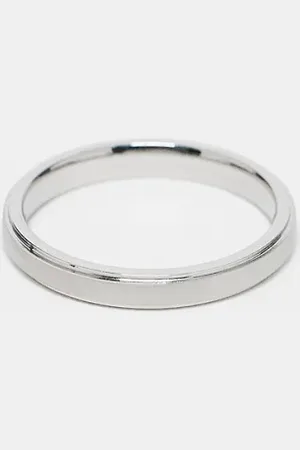 ASOS Waterproof stainless steel slim band ring in tone