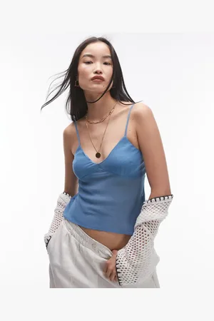 Topshop Sheer cami in denim