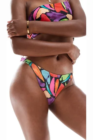 ASOS Lillie high leg hipster bikini bottom in abstract print