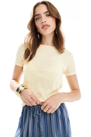 MANGO Washed t-shirt in pale
