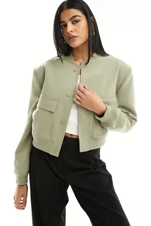 Stradivarius Tailored bomber jacket in khaki
