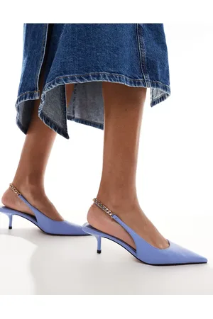 ASOS Sharp slingback chain detail mid shoes in