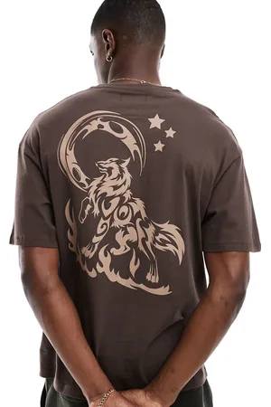 ADPT. Oversized t-shirt with wolf backprint in