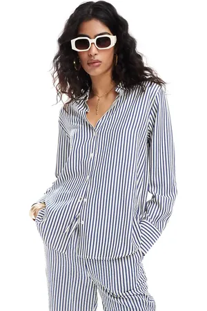 Stradivarius Seersucker shirt co-ord in stripe